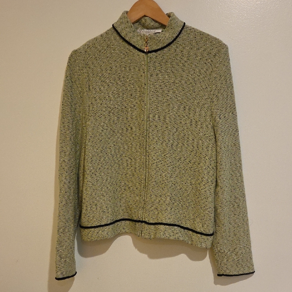St. John Collection Green and Black Vintage Sweater